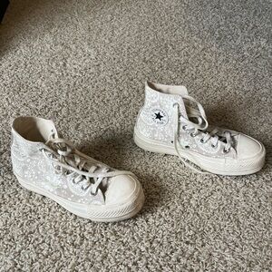 Converse Cream High-Top Sneakers